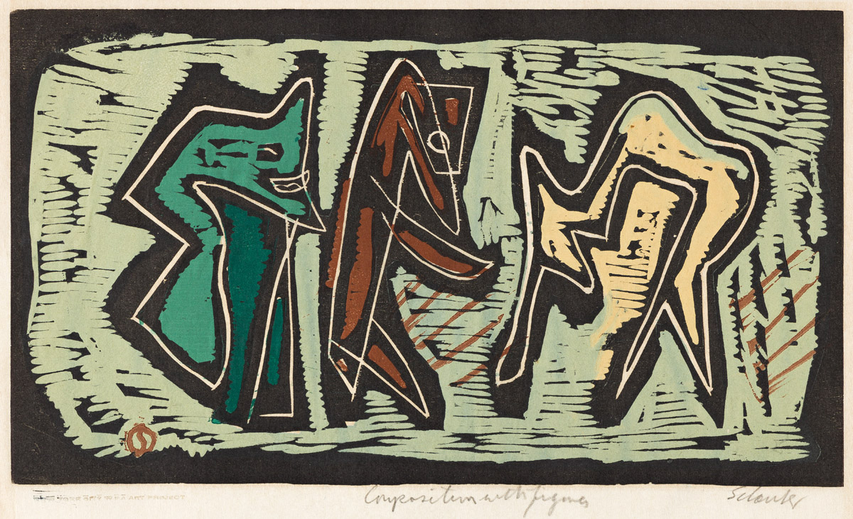 LOUIS SCHANKER (1903-1981) Composition with Figures.